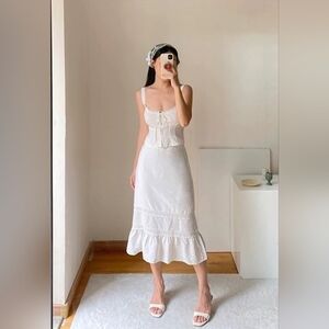 Cowgirl Aesthetics Corset Two Piece Skirt Set - Elegant - White